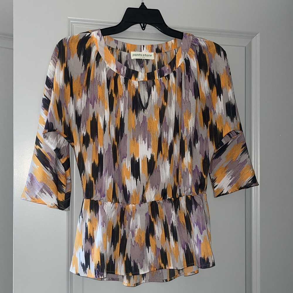 Pants Store colorful peplum blouse size large